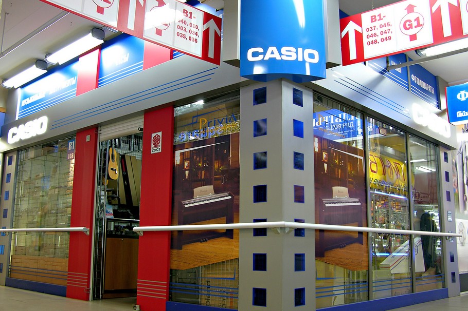 Общий вид. Рекламное оформление торгового павильона Casio