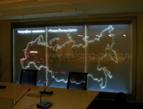 Акриловая светодиодная карта для зала переговоров