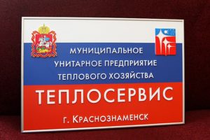 Табличка с объемными буквами для муниципального государственного учреждения