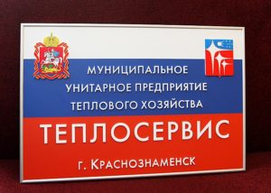 Табличка с объемными буквами для муниципального государственного учреждения